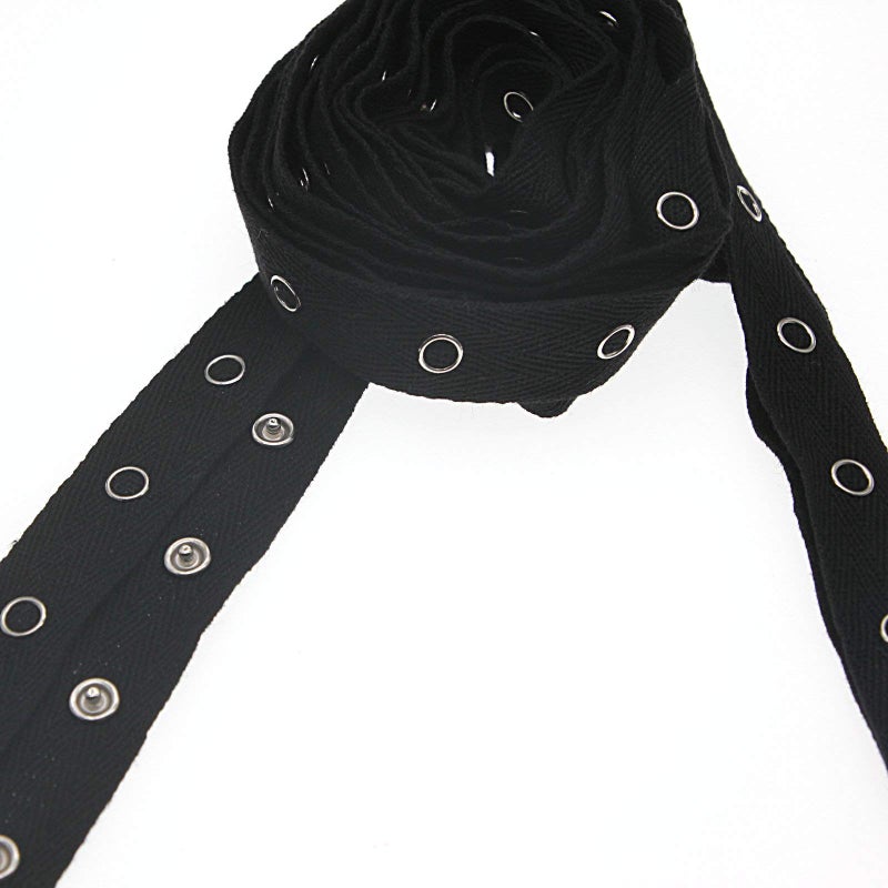 SHUNLI Snap Button Tape Ribbon Fasteners Trim Buckles for Tailor DIY Sewing Crafts Black and White(Black,3 Yards/Pack),SHUNLI - Image 4